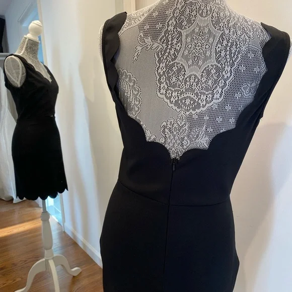 Scalloped Black Dress - Picture 2 of 5